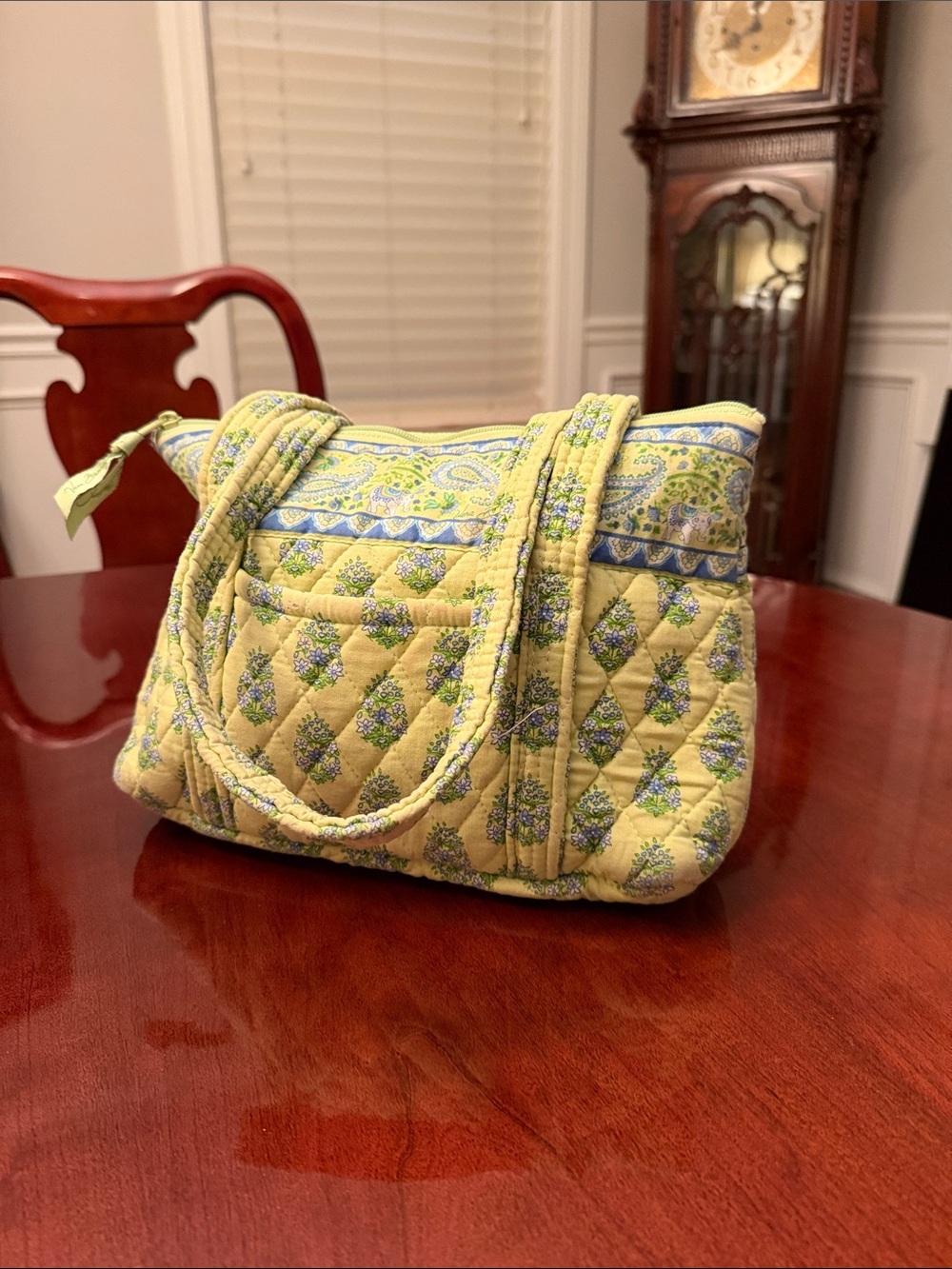 Vera Bradley Yellow and Blue Quilted Shoulder Bag